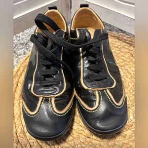 Louis Vuitton Black and Tan Patent Sneakers